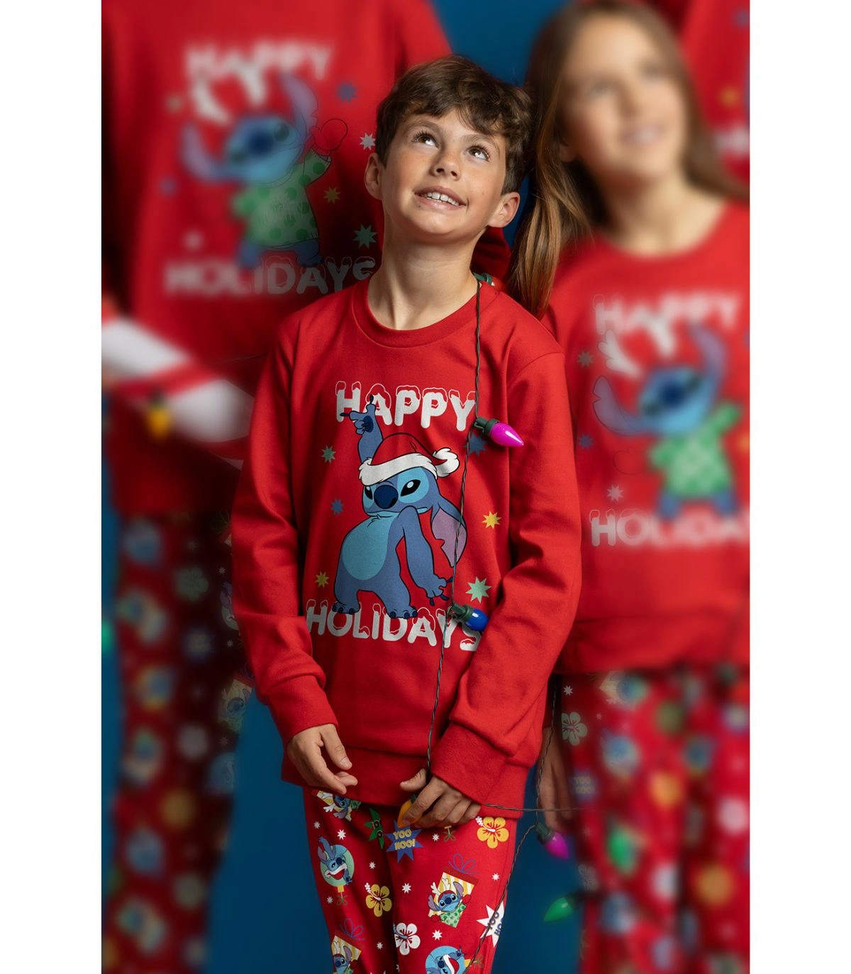 Pijama de Niño Disney Stitch Navidad | 100% Algodón y Pantalón Estampado 63892