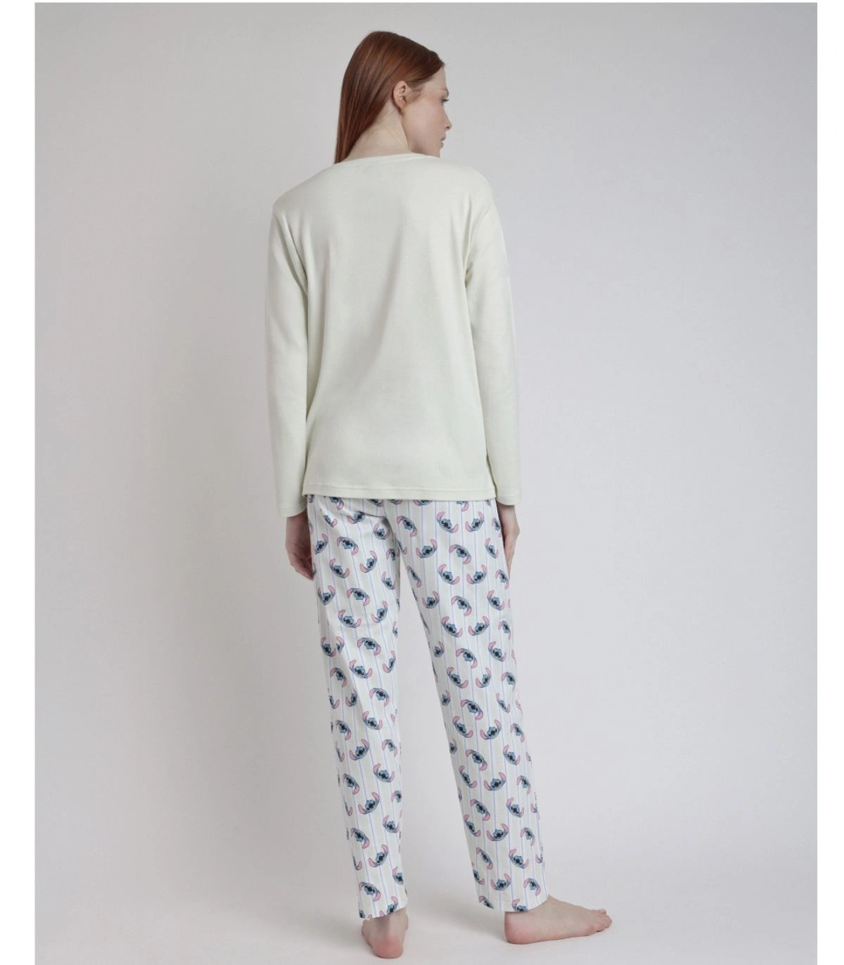 Pijama Manga Larga Mujer Disney Stitch Admas | Punto de Algodón Menta Exclusivo