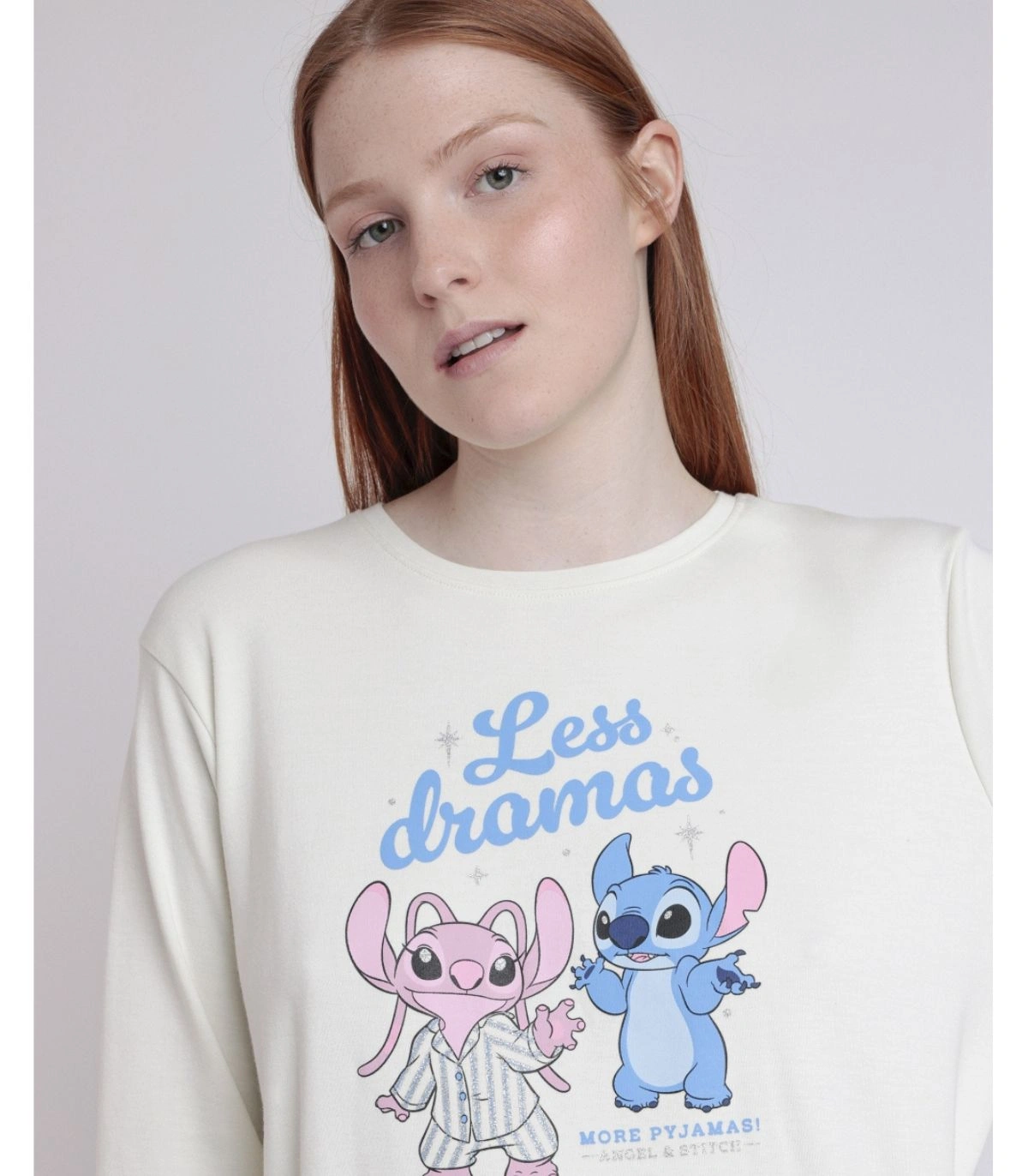Pijama Manga Larga Mujer Disney Stitch Admas | Punto de Algodón Menta Exclusivo