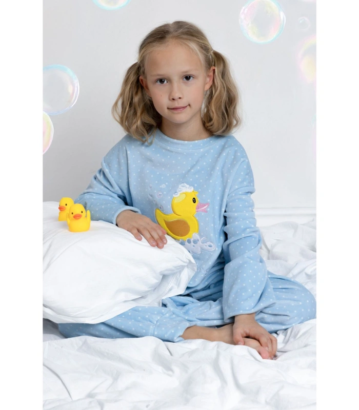 Pijama Manga Larga Niña Admas | Terciopelo Elástico Doble Cara Azul 63355