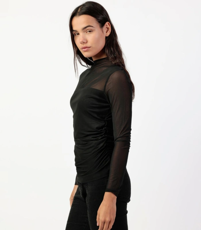 Camiseta Mujer Admas Manga Larga Malla Fina Brillante 43674