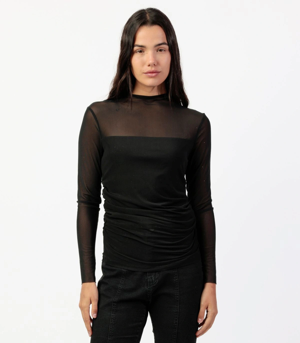 Camiseta Mujer Admas Manga Larga Malla Fina Brillante 43674
