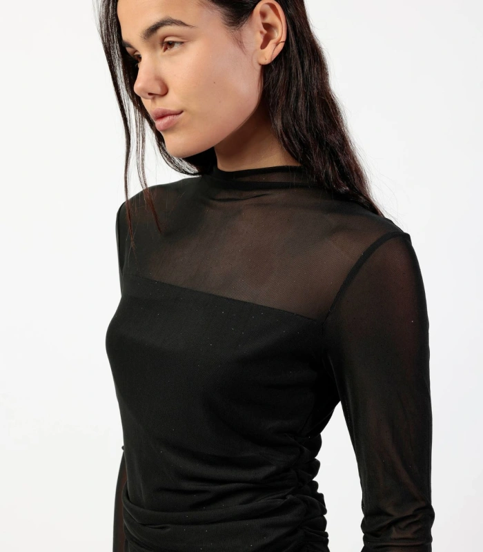 Camiseta Mujer Admas Manga Larga Malla Fina Brillante 43674