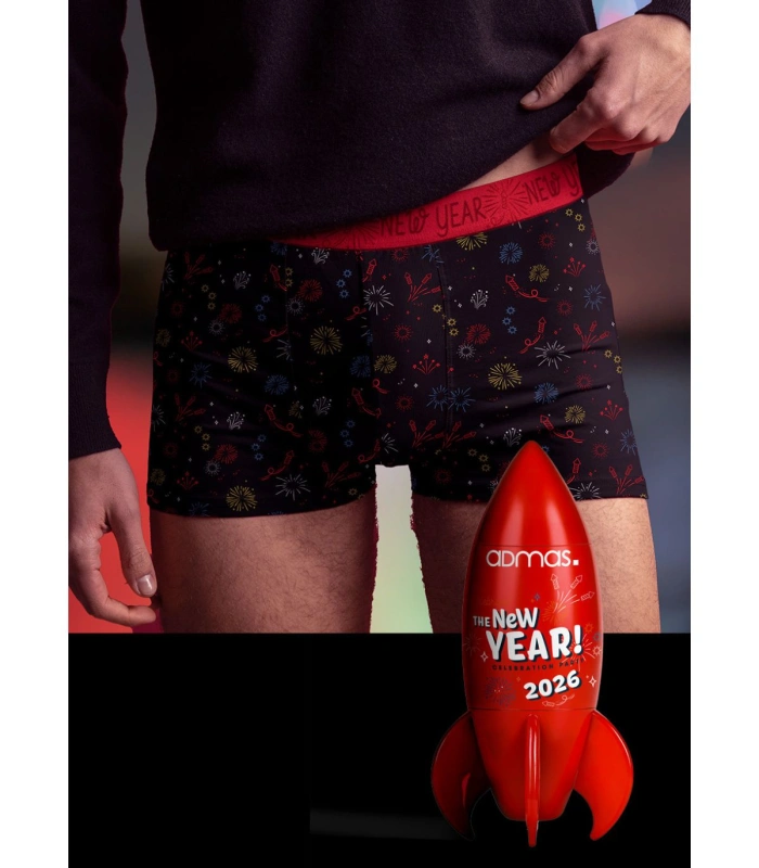 Bóxer Hombre ADMAS "New Year" Algodón Elástico, Estampado Fuegos Artificiales 48685