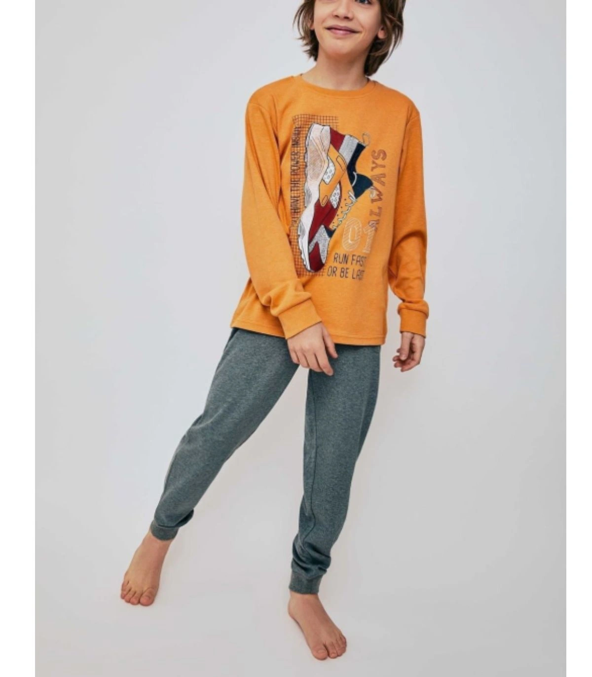 Pijama Manga Larga Niño Tobogán | Interlock Afelpado "01 ALWAYS" Gris 21228005