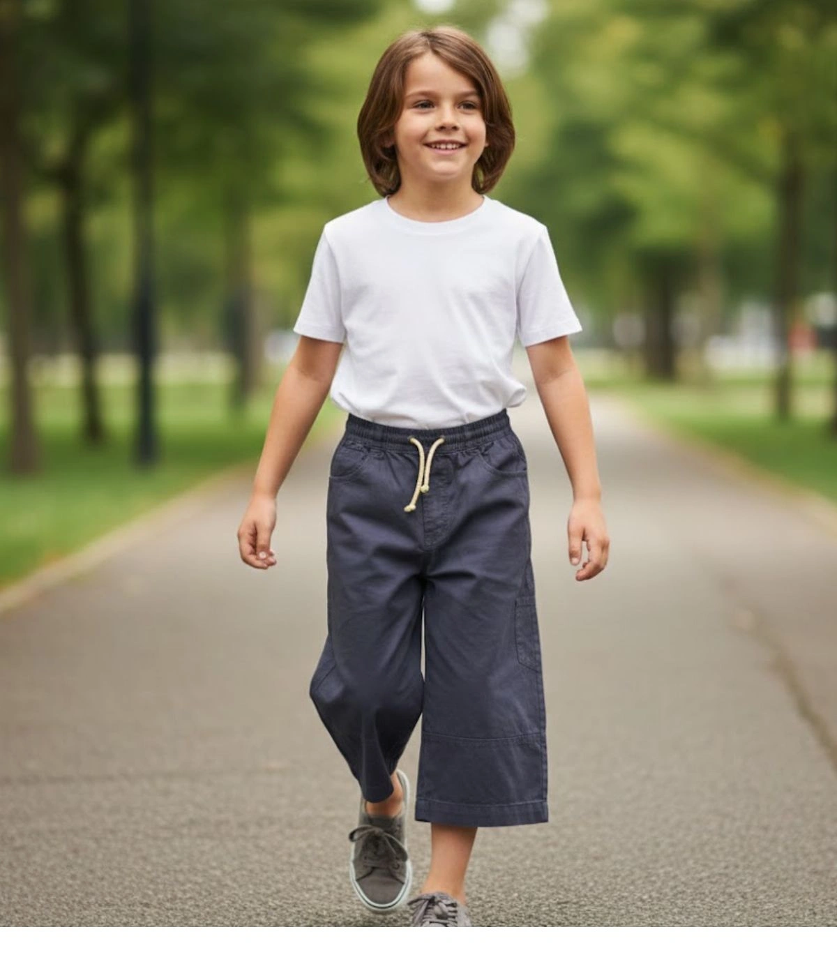 Bermudas Niño Gris Oscuro 100% Algodón de Nature Club
