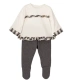 Conjunto Bebé Polaina Calamaro | Blusa Marfil y Pantalón Gris 100% Algodón 17528