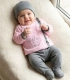Conjunto 3 Piezas Bebé Niña Yatsi Baby "Cakes"  Jubón, Polaina y Gorrito en Algodón Tundosado 20220258