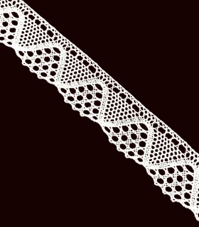 Encaje Bolillo 35 M.M Color Blanco y Crudo