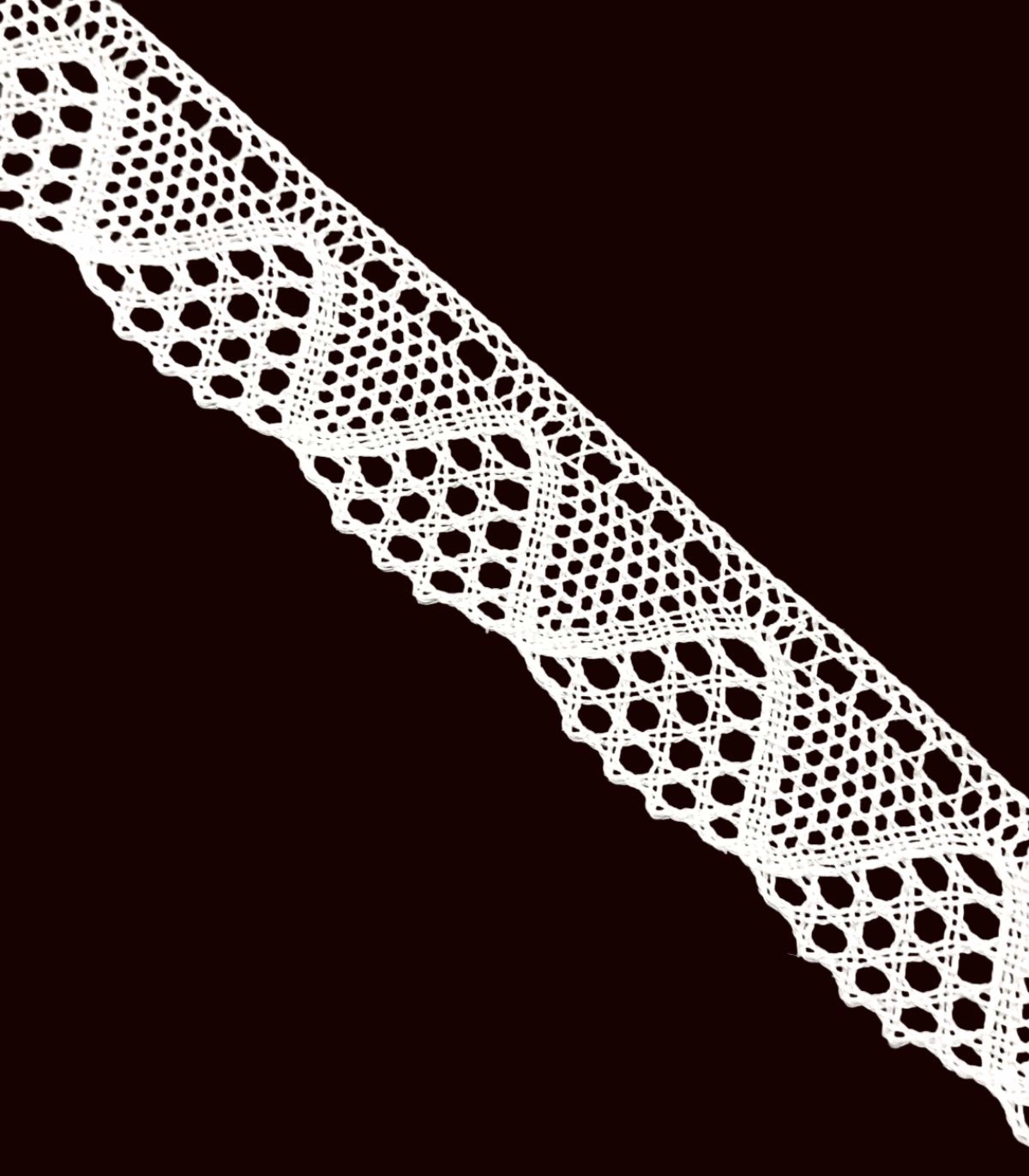 Encaje Bolillo 35 M.M Color Blanco y Crudo