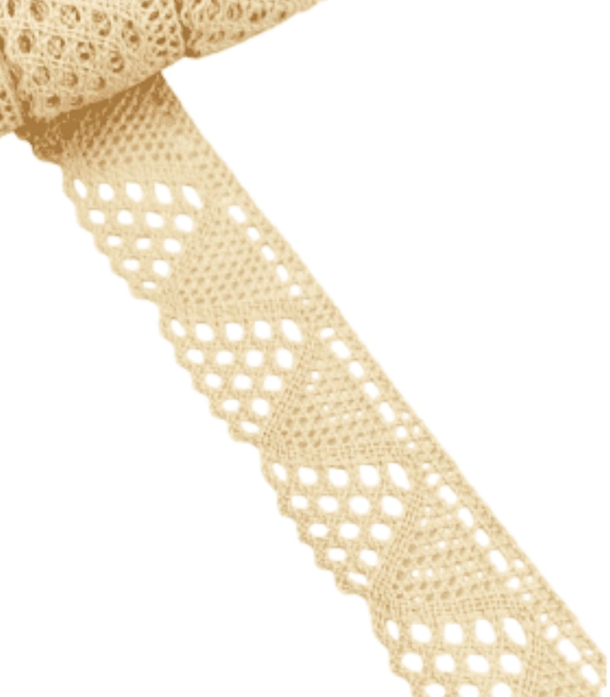 Encaje Bolillo 35 M.M Color Blanco y Crudo