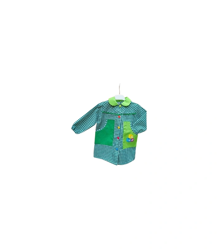 Babi Escolar Infantil ABC Verde | Bata de Colegio en Cuadros Vichy con Bordado Educativo Ref. 983201