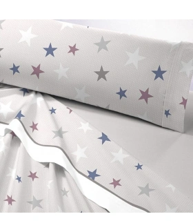 Juego de Sábanas Térmicas 3 Piezas Catotex Bianco Florida 100% Poliéster Térmico Estampado Estrellas