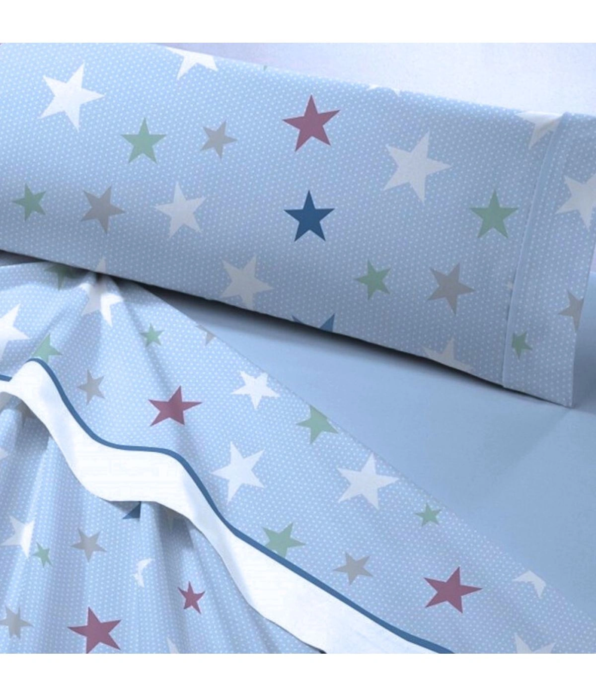 Juego de Sábanas Térmicas 3 Piezas Catotex Bianco Florida 100% Poliéster Térmico Estampado Estrellas
