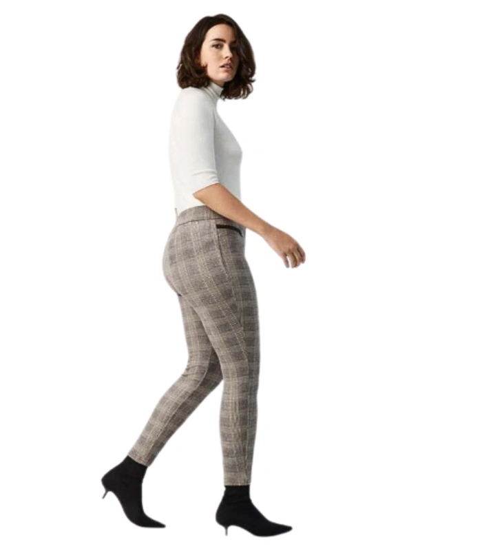 Legging de Mujer Cuadros Príncipe de Gales Ysabel Mora Pantalón Elástico con Cremalleras Laterales