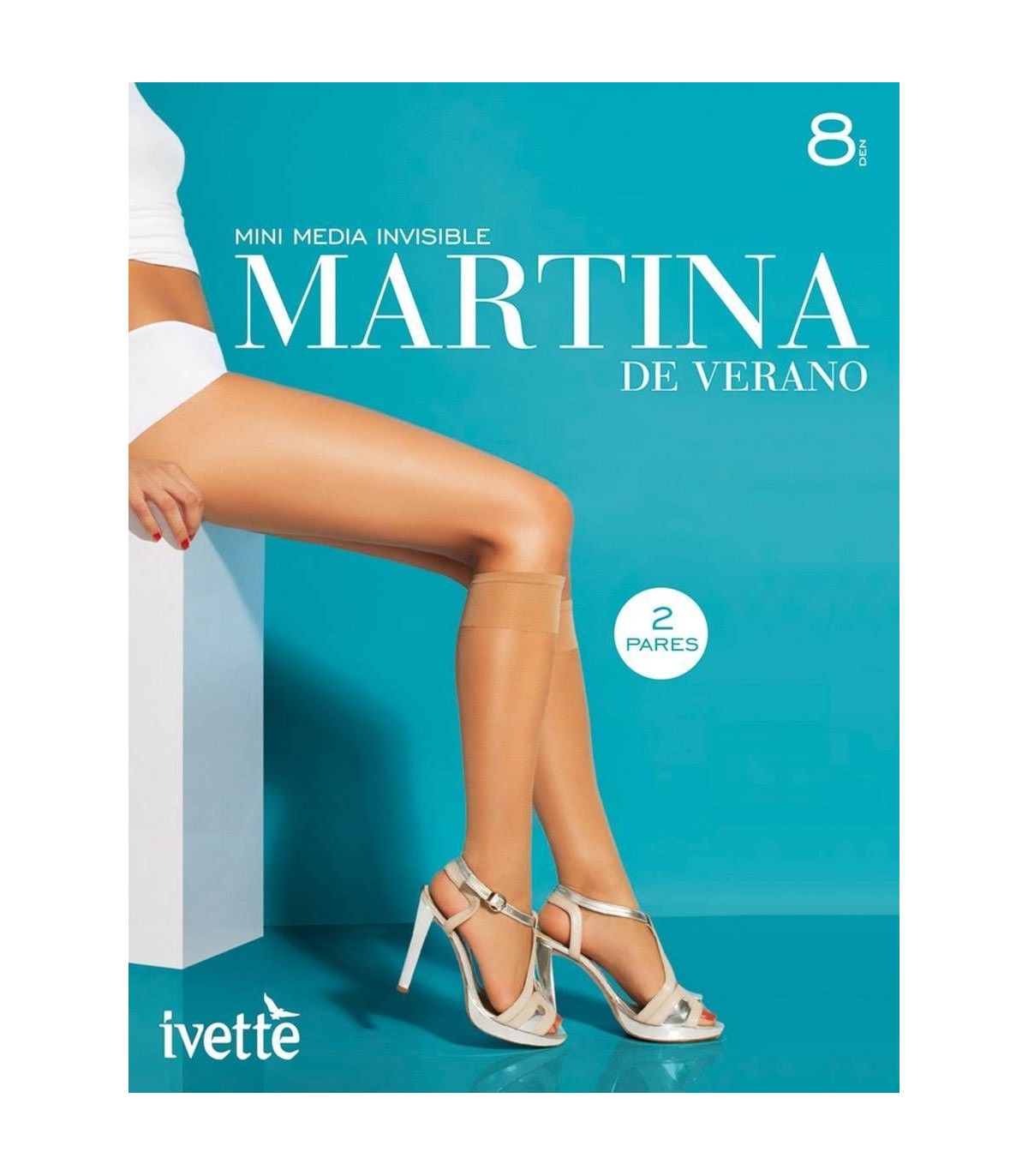 Pack 2 Pares Mini Media Invisible Martina  Ultra Fina de Verano, Efecto Bronceado Mate y Puño Confort