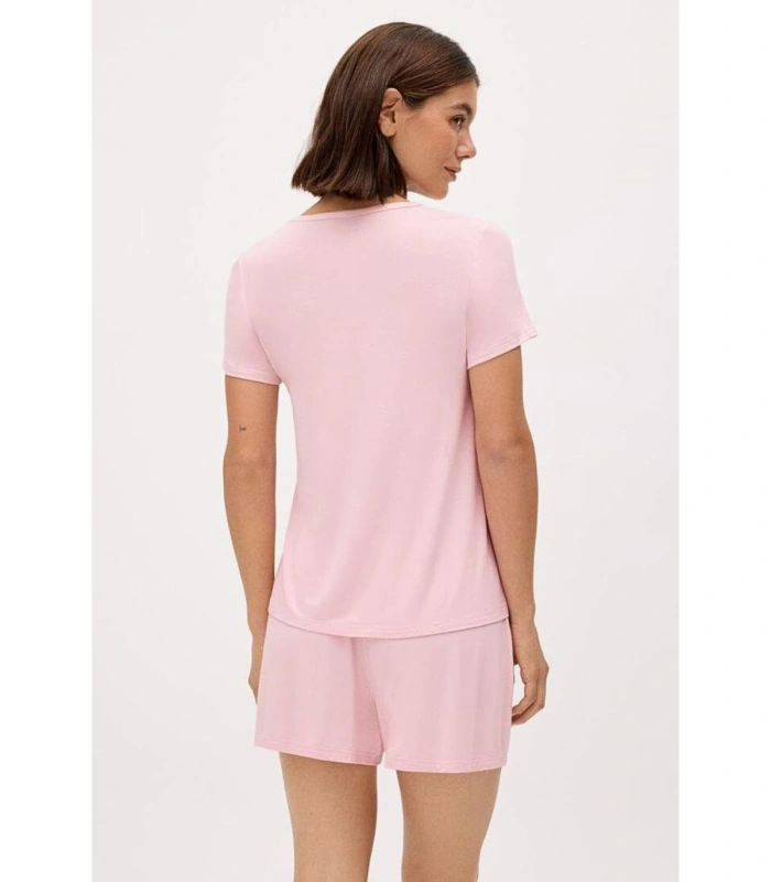 Conjunto de Pijama para Mujer Ysabel Mora Manga Corta  Set de Dos Piezas con Detalle de Encaje