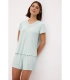 Conjunto de Pijama para Mujer Ysabel Mora Manga Corta  Set de Dos Piezas con Detalle de Encaje