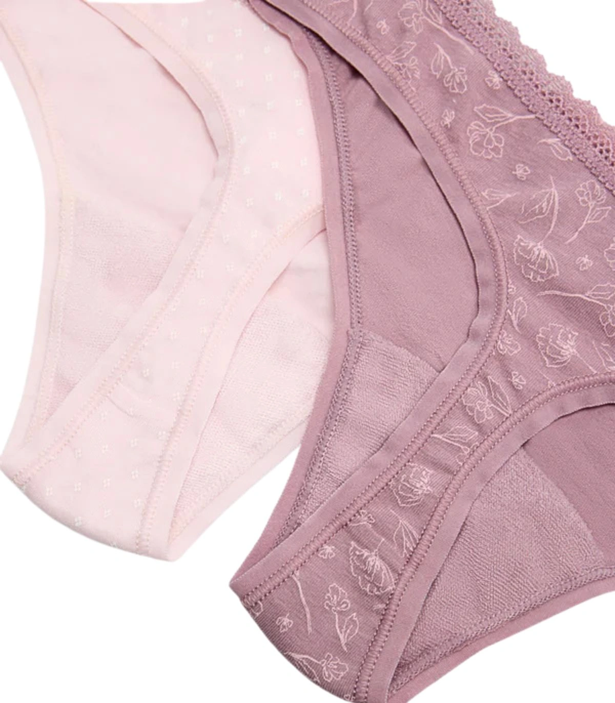 Pack de 2 Tangas de Algodón Ysabel Mora Diseño Invisible en Tonos Rosas y Estampado Romántico