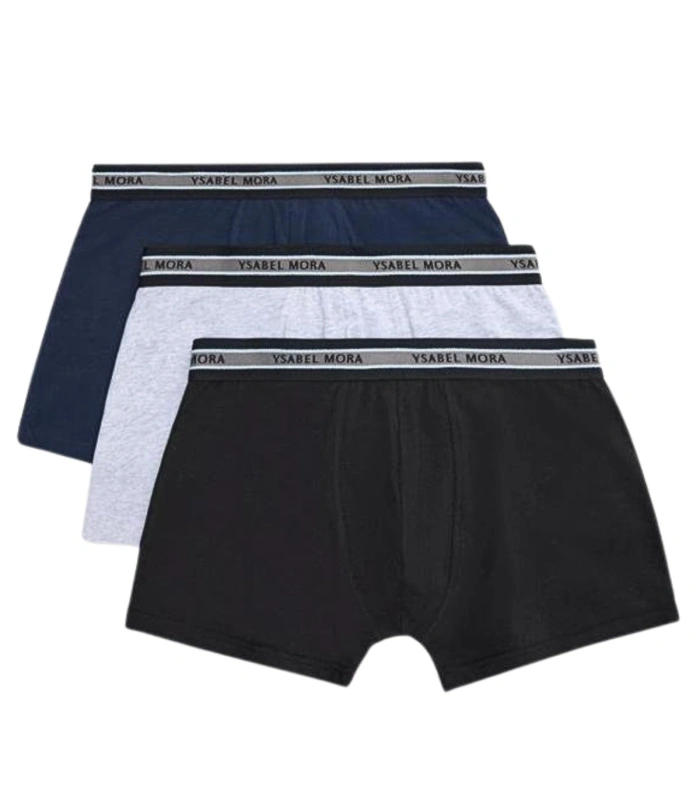Pack de 3 Bóxers Básicos de Algodón Natural Ysabel Mora con Costuras Planas