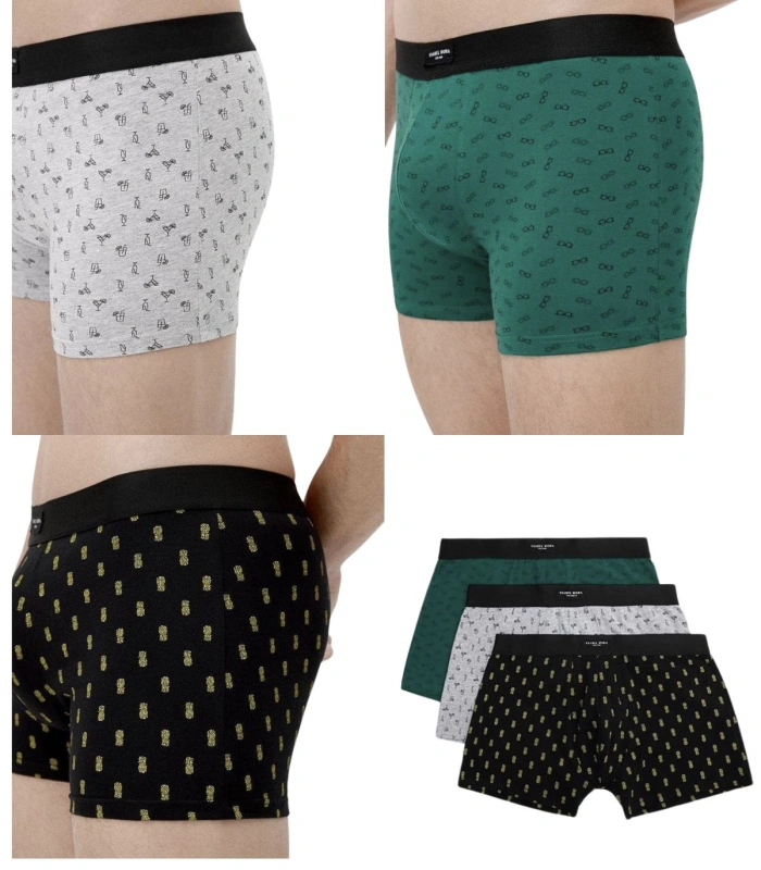 Pack de 3 Bóxers Estampados de Algodón Ysabel Mora