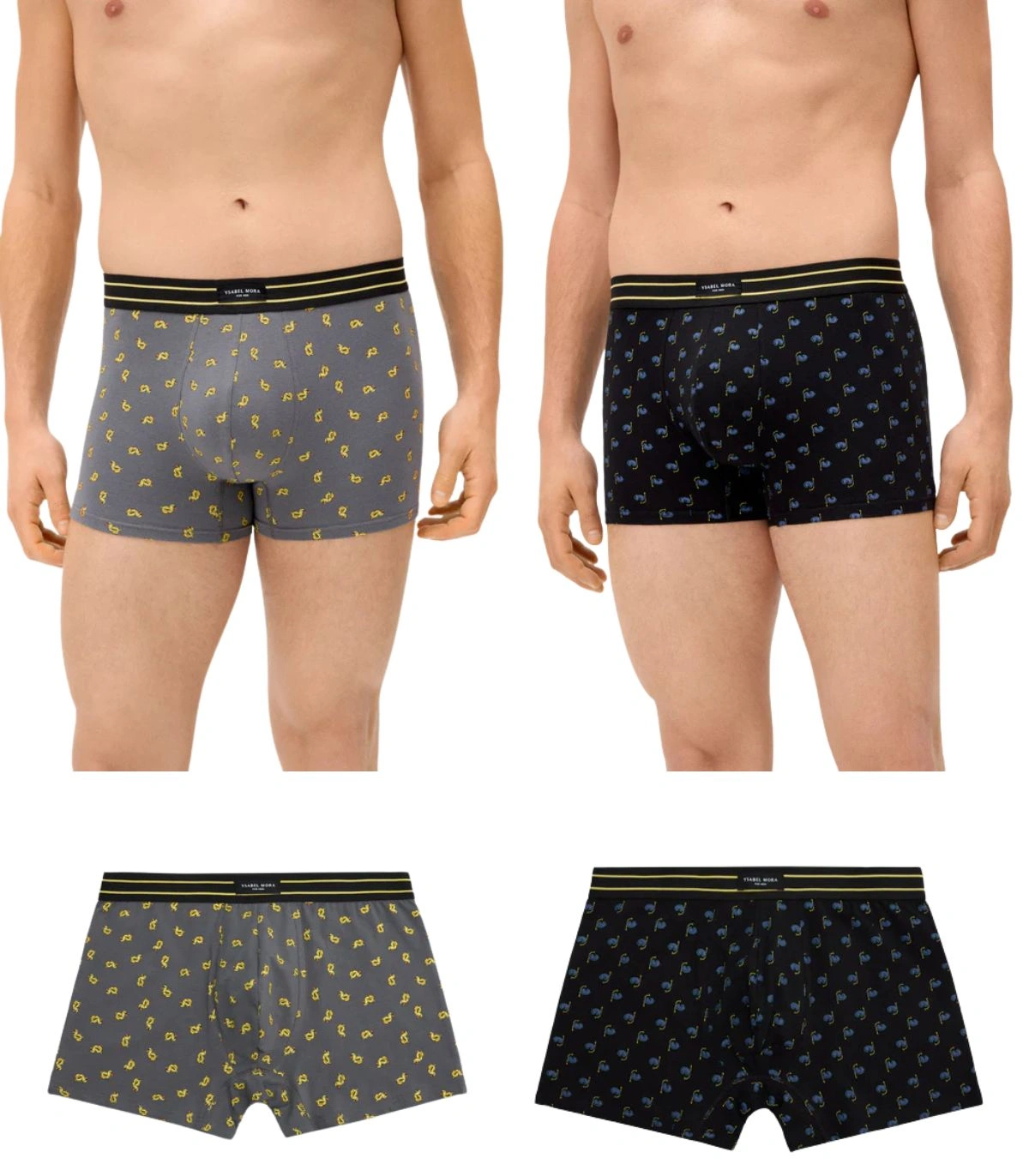 Pack de 2 Bóxers de Algodón Elástico Ysabel Mora | Estampados de Verano (Gafas de Buceo y Patos) con Cintura Confort