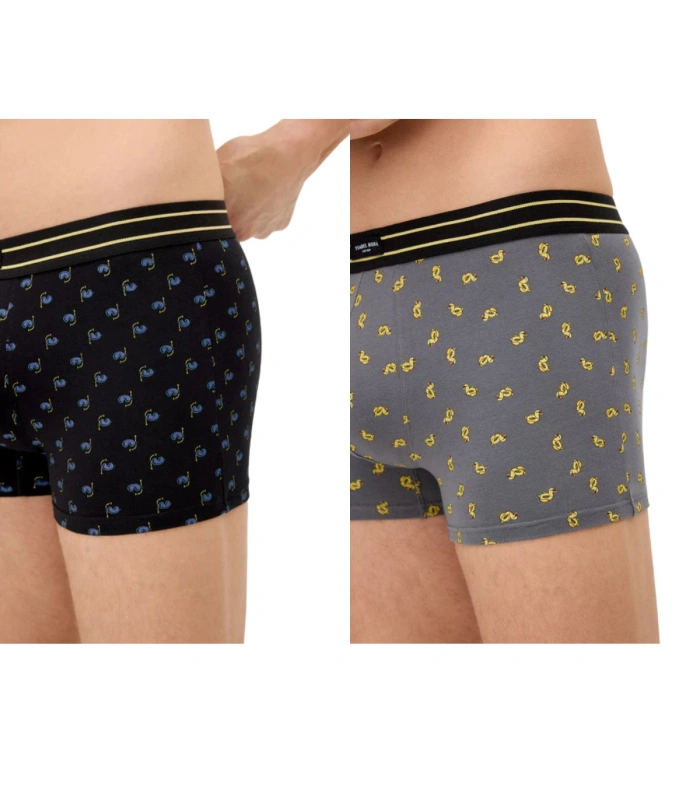 Pack de 2 Bóxers de Algodón Elástico Ysabel Mora | Estampados de Verano (Gafas de Buceo y Patos) con Cintura Confort