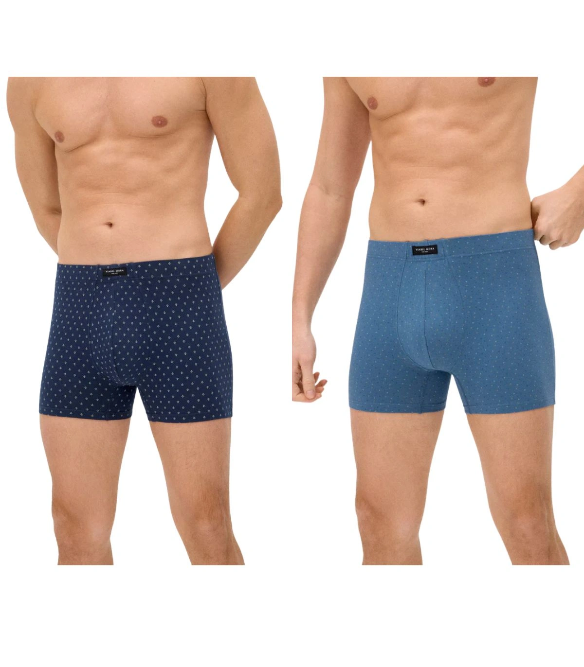 Pack de 2 Bóxers de Algodón Suave Ysabel Mora | Estampado Náutico con Micro-Motivos Geométricos y Cintura Confort