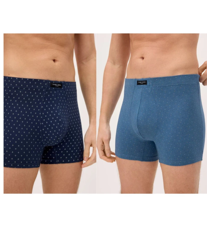 Pack de 2 Bóxers de Algodón Suave Ysabel Mora | Estampado Náutico con Micro-Motivos Geométricos y Cintura Confort