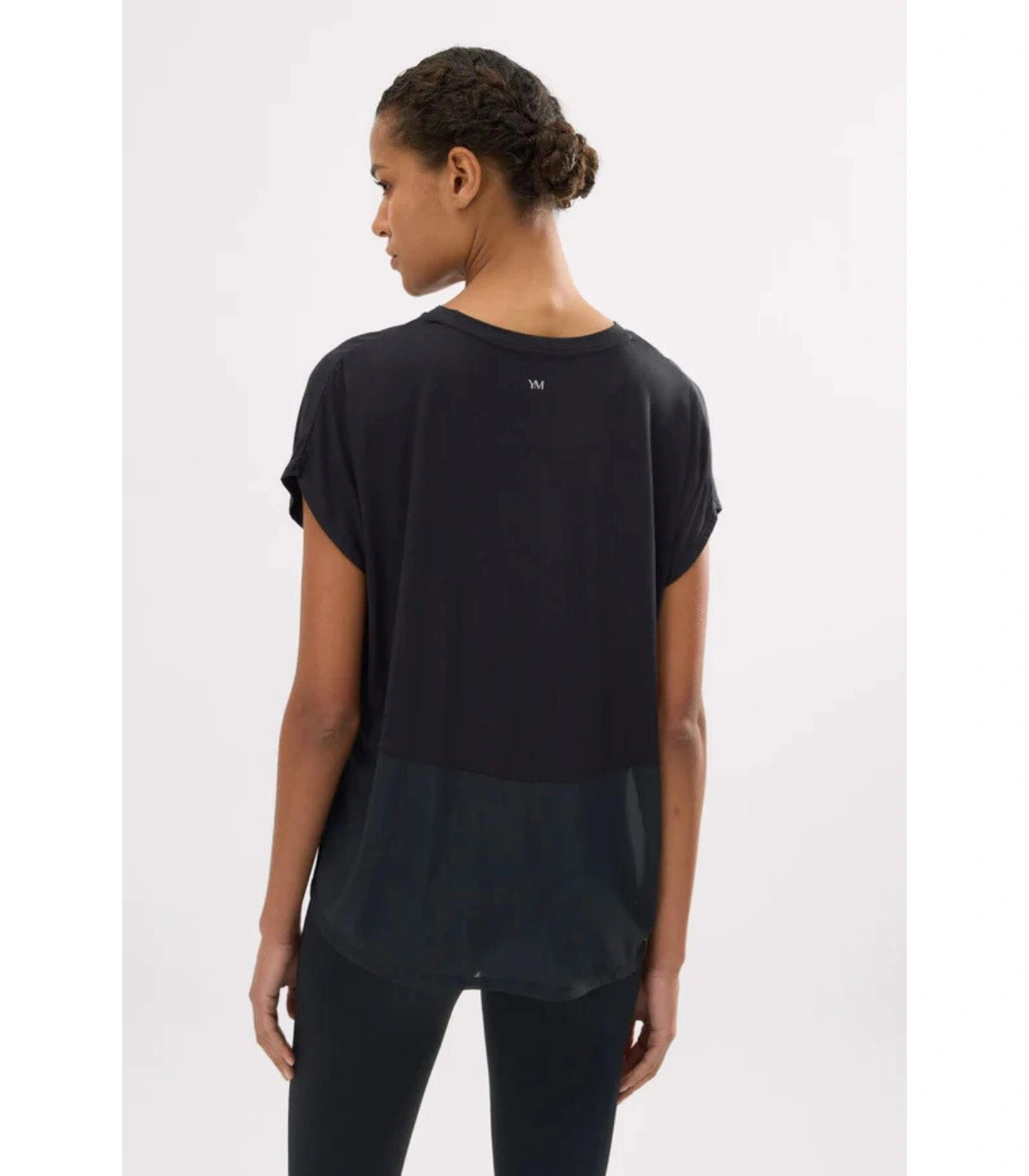 Camiseta Deportiva de Manga Corta Ysabel Mora Negra