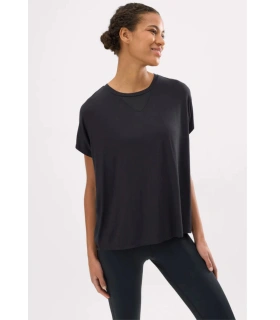 Camiseta Deportiva de Manga Corta Ysabel Mora Negra