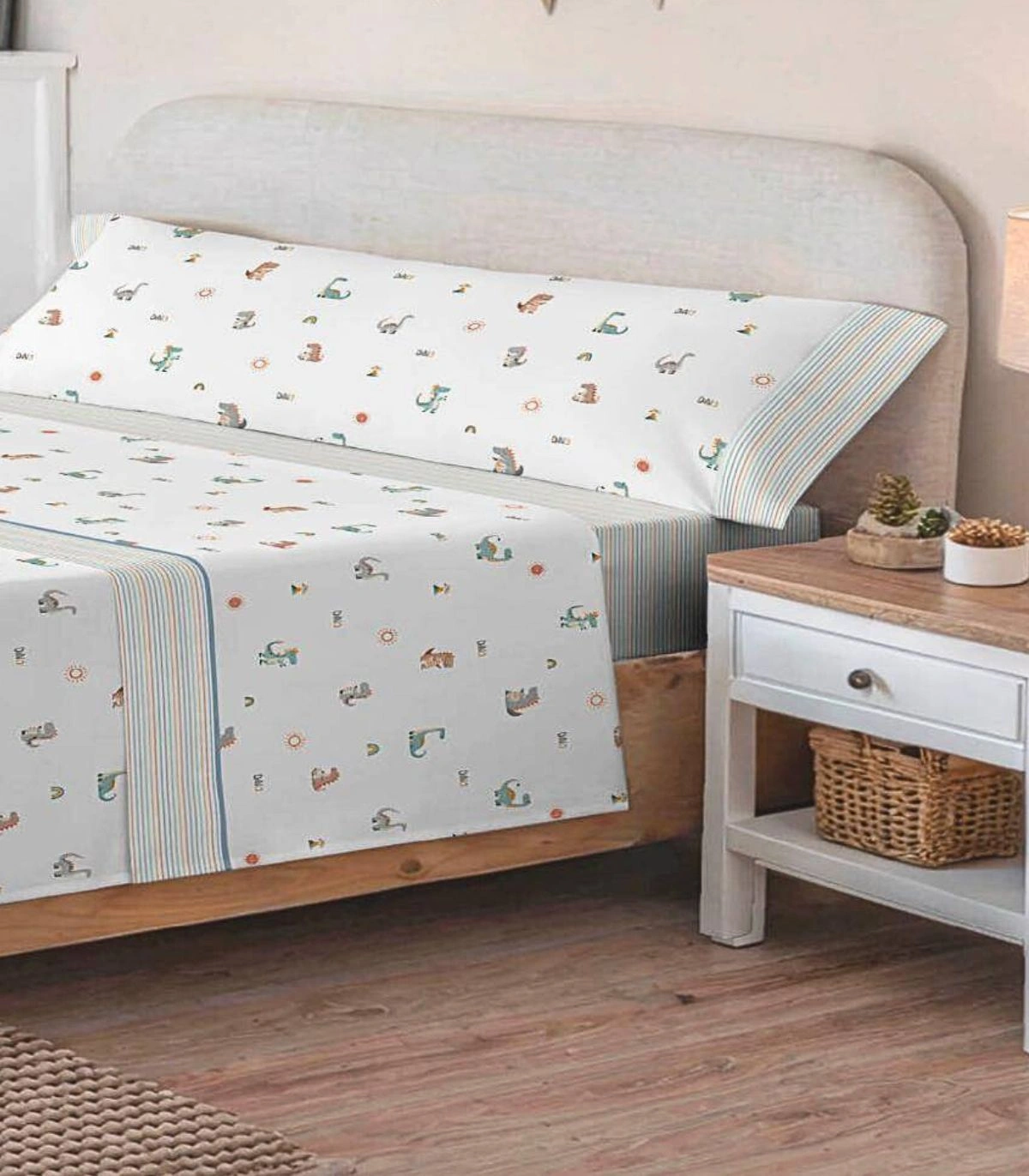 Juego de Sábanas Infantil Catotex REX  Estampado de Dinosaurios