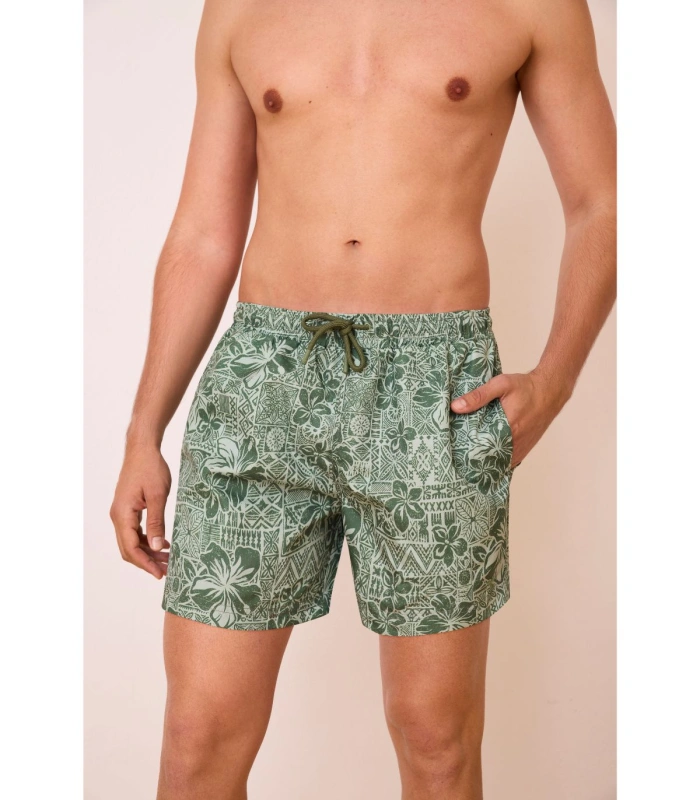 Bañador para Hombre Promise Estampado Tropical, Tejido Fast Dry y Triple Bolsillo