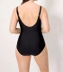 Bañador reductor pecho y abdomen brillo negro 83409 Ysabel Mora