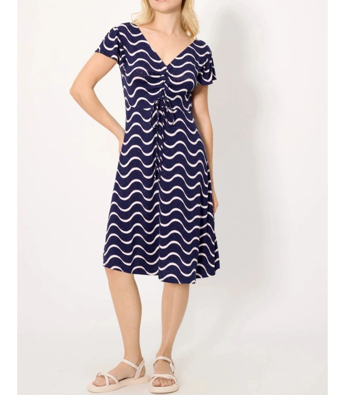 Vestido manga corta estampado ondas 86222 Ysabel Mora