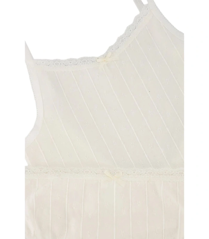 Conjunto Interior  Niña Ysabel Mora Camiseta de Tirantes con Espalda Abierta y Braga en Algodón, Ideal para Ceremonia y Comunión