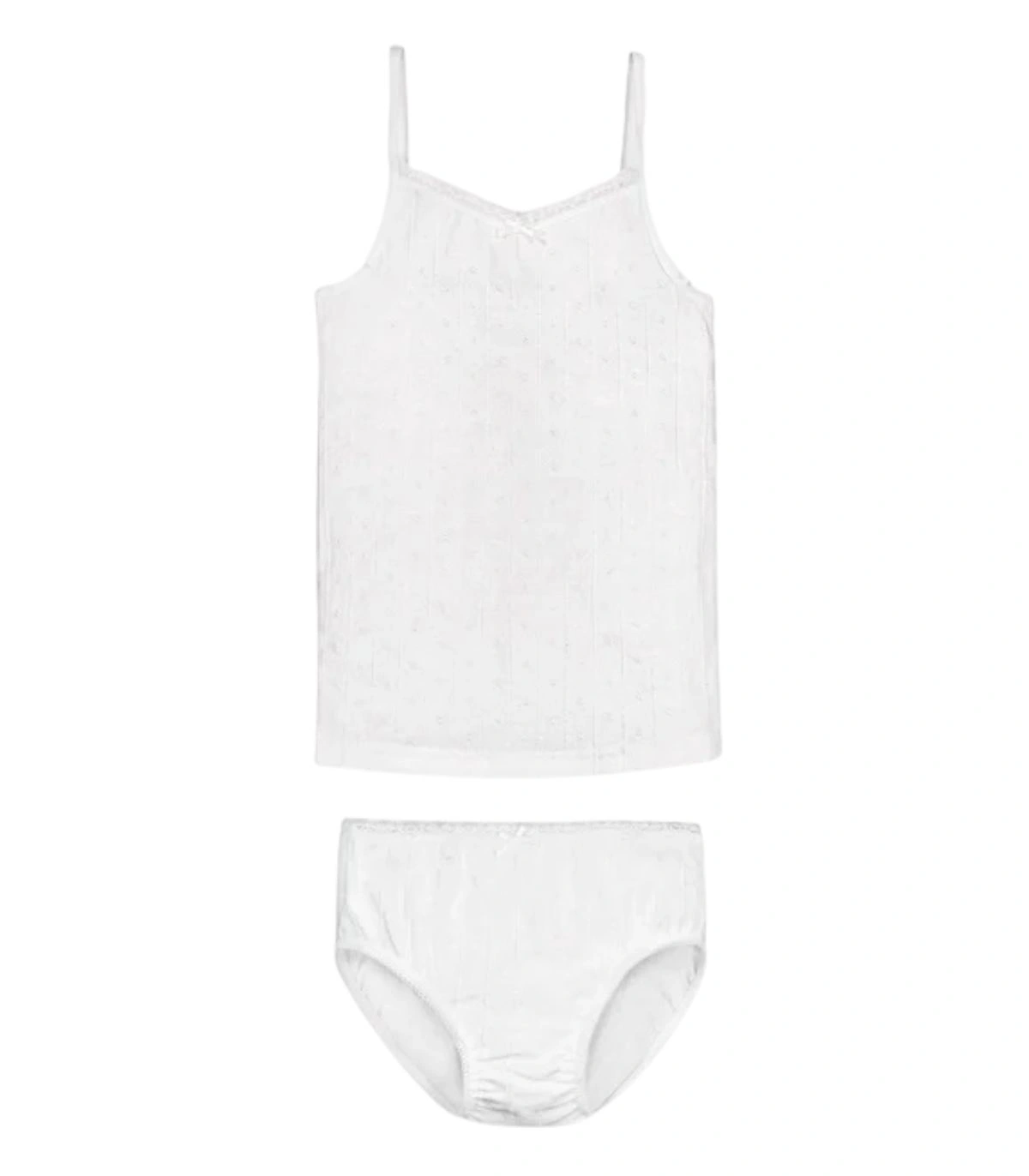 Conjunto Interior  Niña Ysabel Mora Camiseta de Tirantes con Espalda Abierta y Braga en Algodón, Ideal para Ceremonia y Comunión