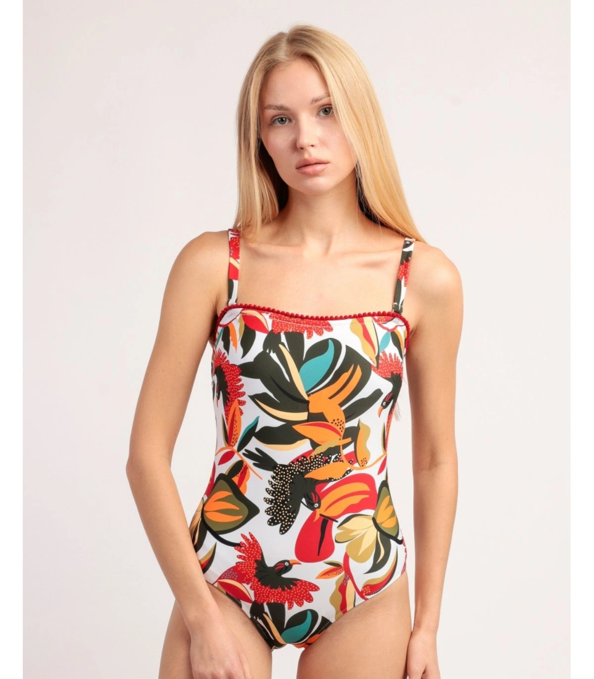 Bañador de Gran Capacidad ADMAS Paradise Diseño Multicolor, Copas Realzadoras y Tirantes Ajustables