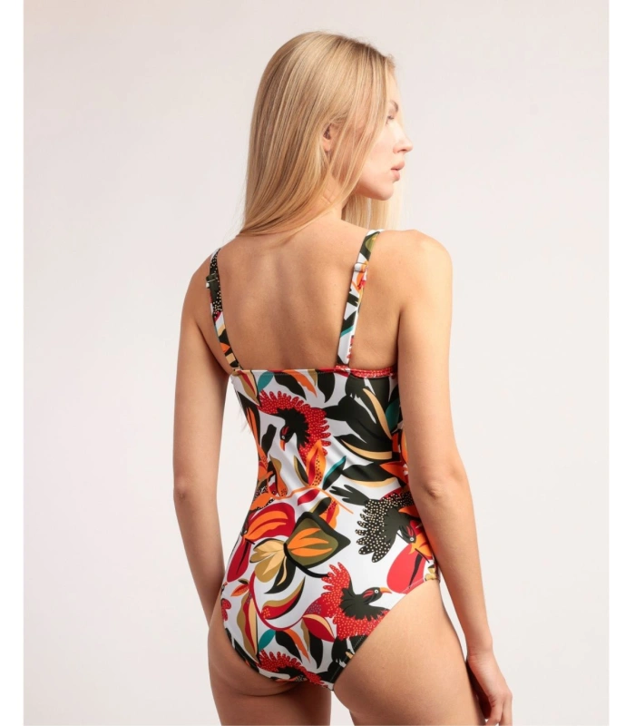 Bañador de Gran Capacidad ADMAS Paradise Diseño Multicolor, Copas Realzadoras y Tirantes Ajustables