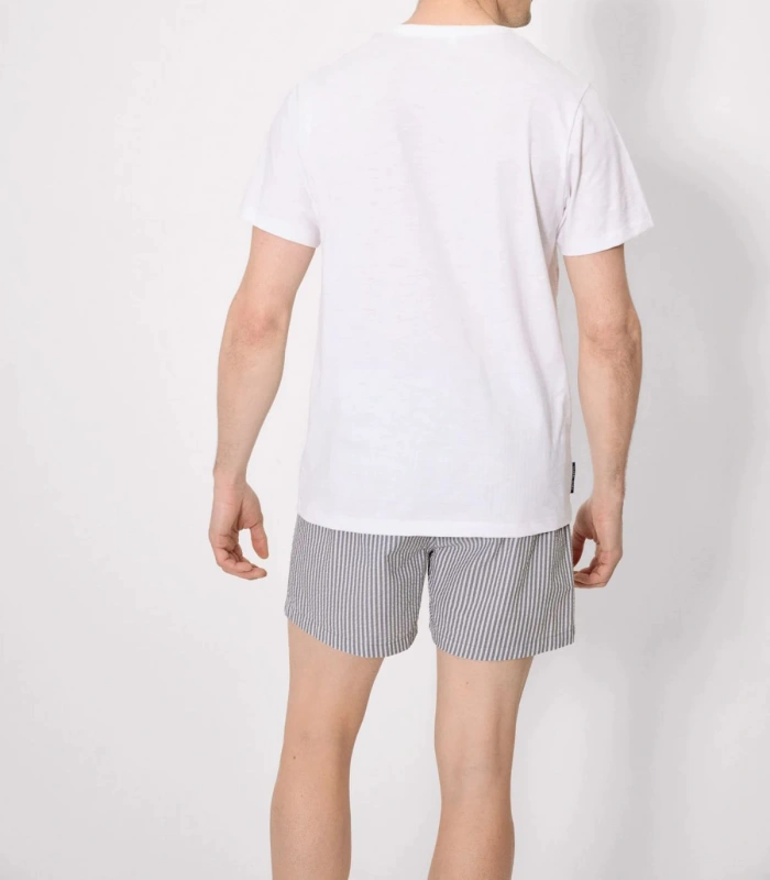 Camiseta hombre manga corta cuello panadero blanco 90533 Ysabel Mora
