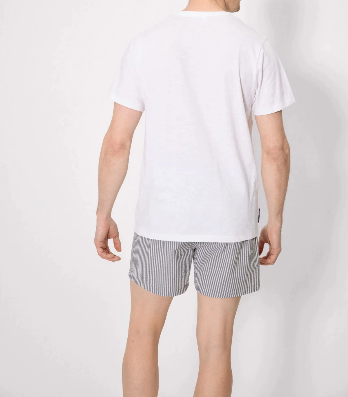 Camiseta hombre manga corta cuello panadero blanco 90533 Ysabel Mora