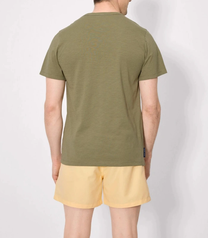 Camiseta hombre manga corta cuello panadero verde 90533 Ysabel Mora