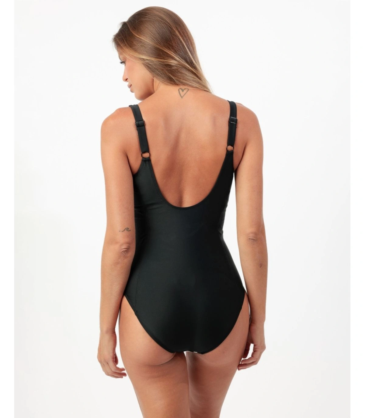 Bañador Reductor ADMAS Curvy Black and White Control de Abdomen, Tirante Ancho Regulable y Diseño sin Aros