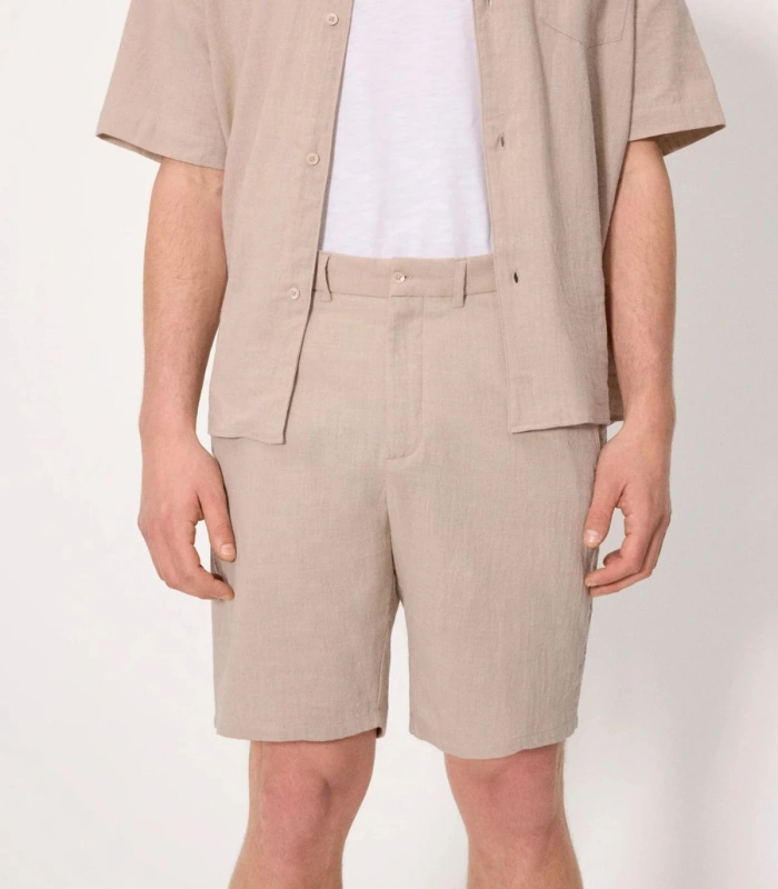 Pantalón Corto Hombre Efecto Lino Topo 90540 Ysabel Mora