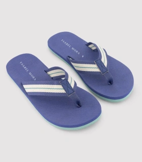 Chanclas Hombre Tira Rayas Contrastadas Azul 90541 Ysabel Mora