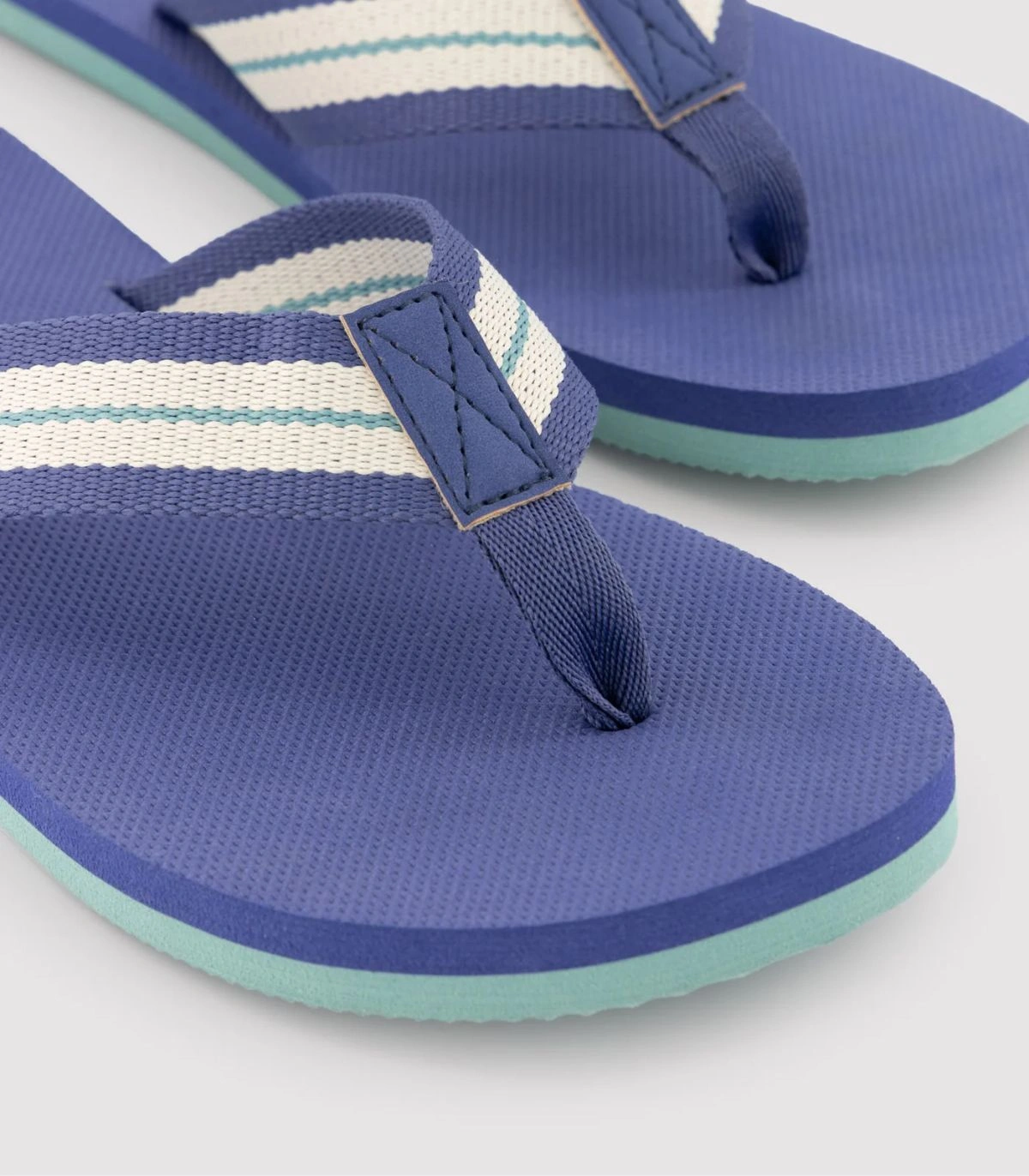 Chanclas Hombre Tira Rayas Contrastadas Azul 90541 Ysabel Mora