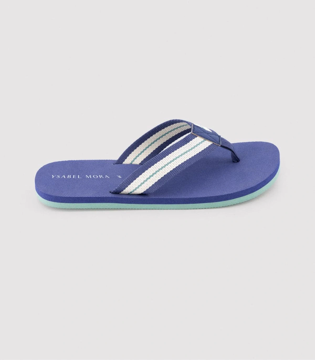 Chanclas Hombre Tira Rayas Contrastadas Azul 90541 Ysabel Mora