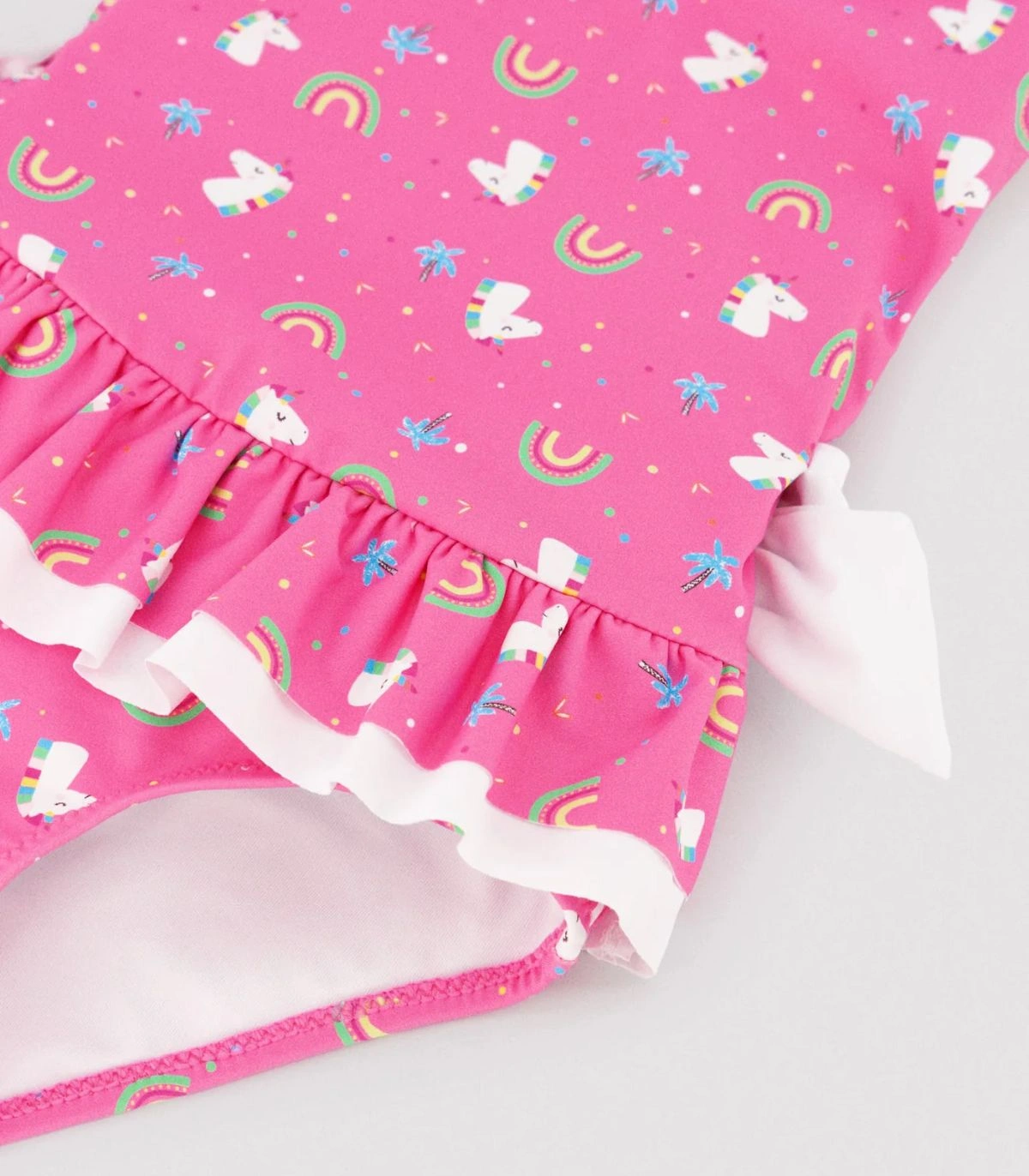 Bañador Niña Volantes Lazos Estampado Unicornios Rosa 95138 Ysabel Mora