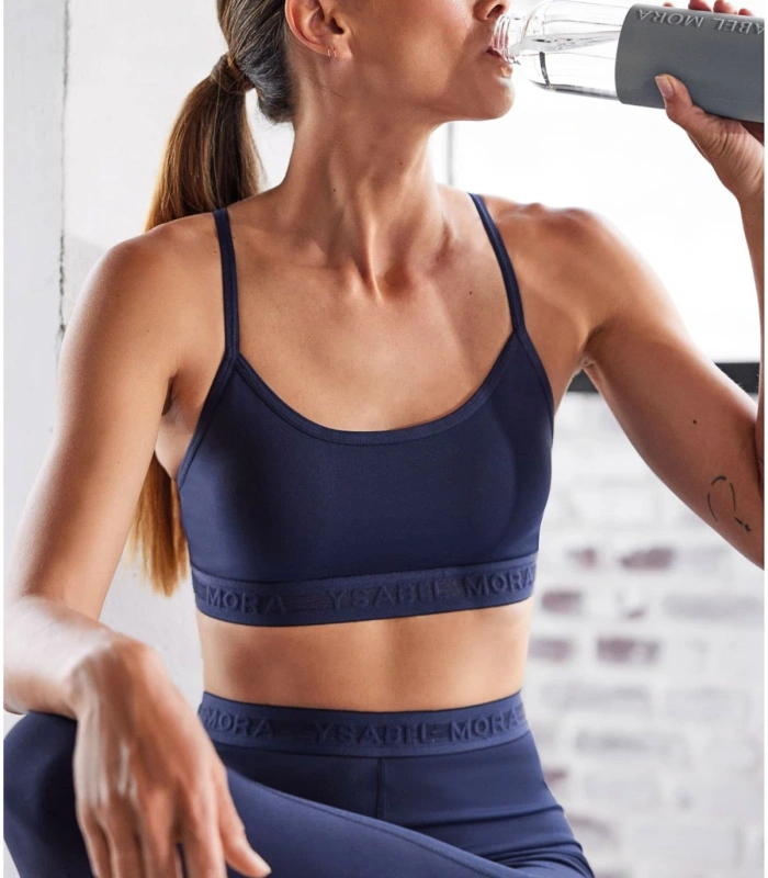 Sujetador Deportivo para Mujer Ysabel Mora | Sin Aros, con Relleno Extraíble y Tirantes Regulables - Azul Marino