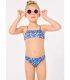 Bikini Niña Volante Estampado Formas Orgánicas Azul 95146 Ysabel Mora